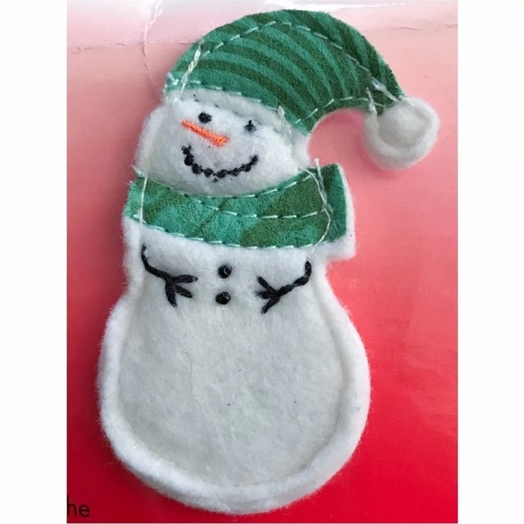 Hallmark Jewelry - Hallmark Happy Snowman Felt Pin Brooch Christmas Kitsch Whimsical Winter Fun